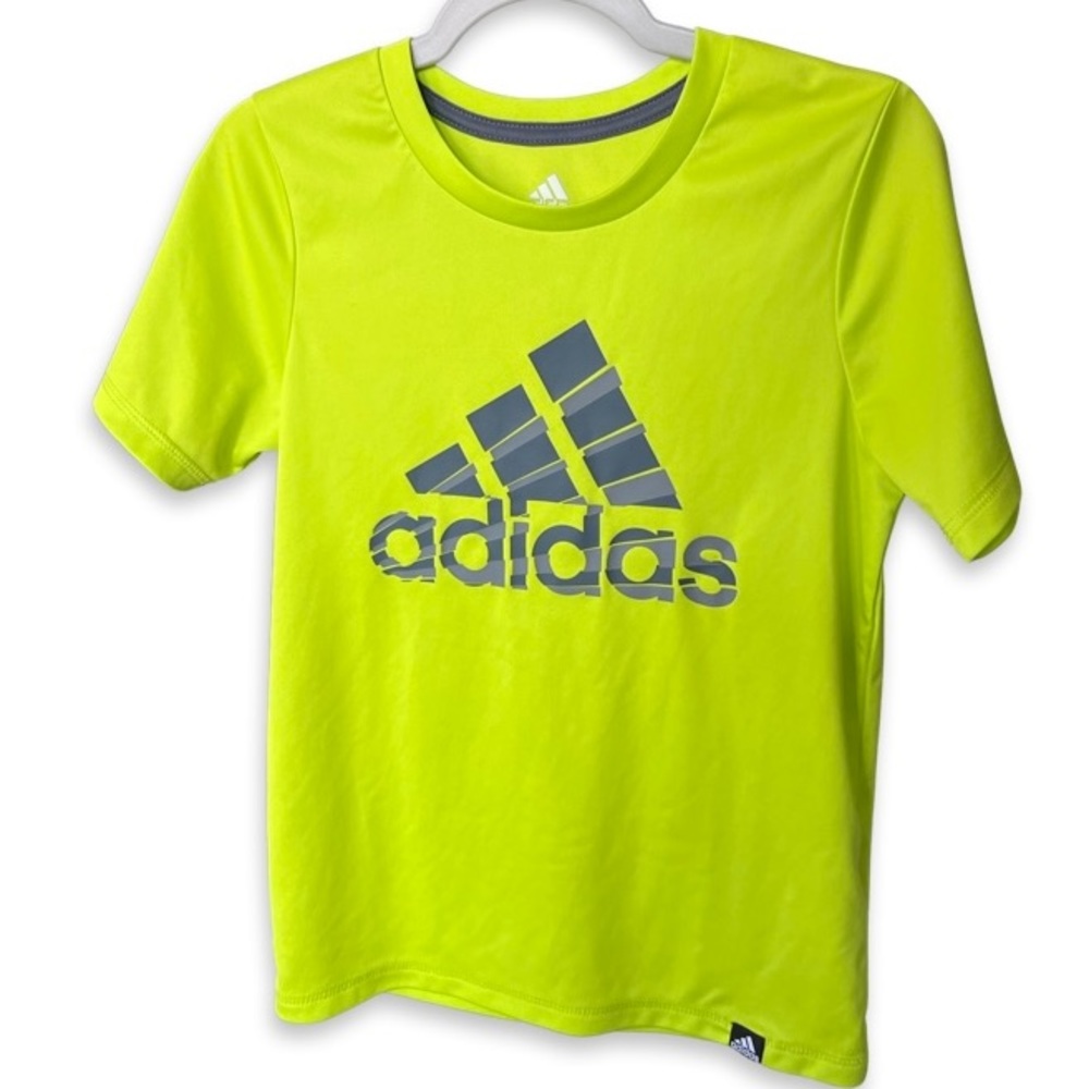 Adidas Tech Shirt, neon yellow, youth size 6, worn once!